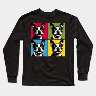 Boston Terrier Pop Art - Dog Lover Gifts Long Sleeve T-Shirt